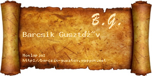 Barcsik Gusztáv névjegykártya