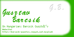 gusztav barcsik business card